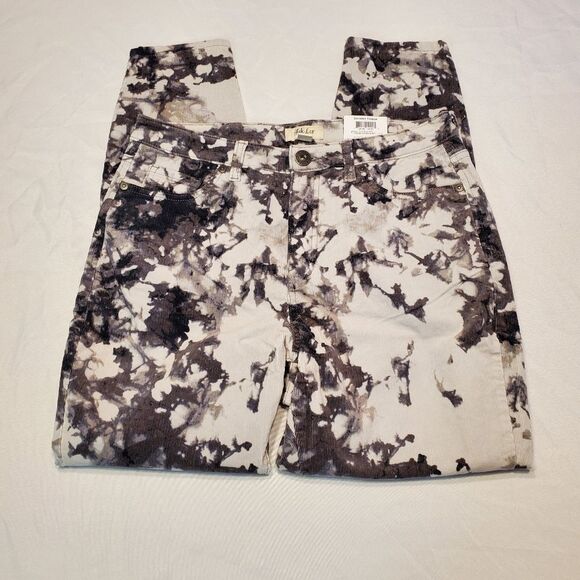 Style & Co Acid Wash Tie Dye Corduroy Skinny Pants Jeans Mid Rise in Size 8P - Picture 1 of 15